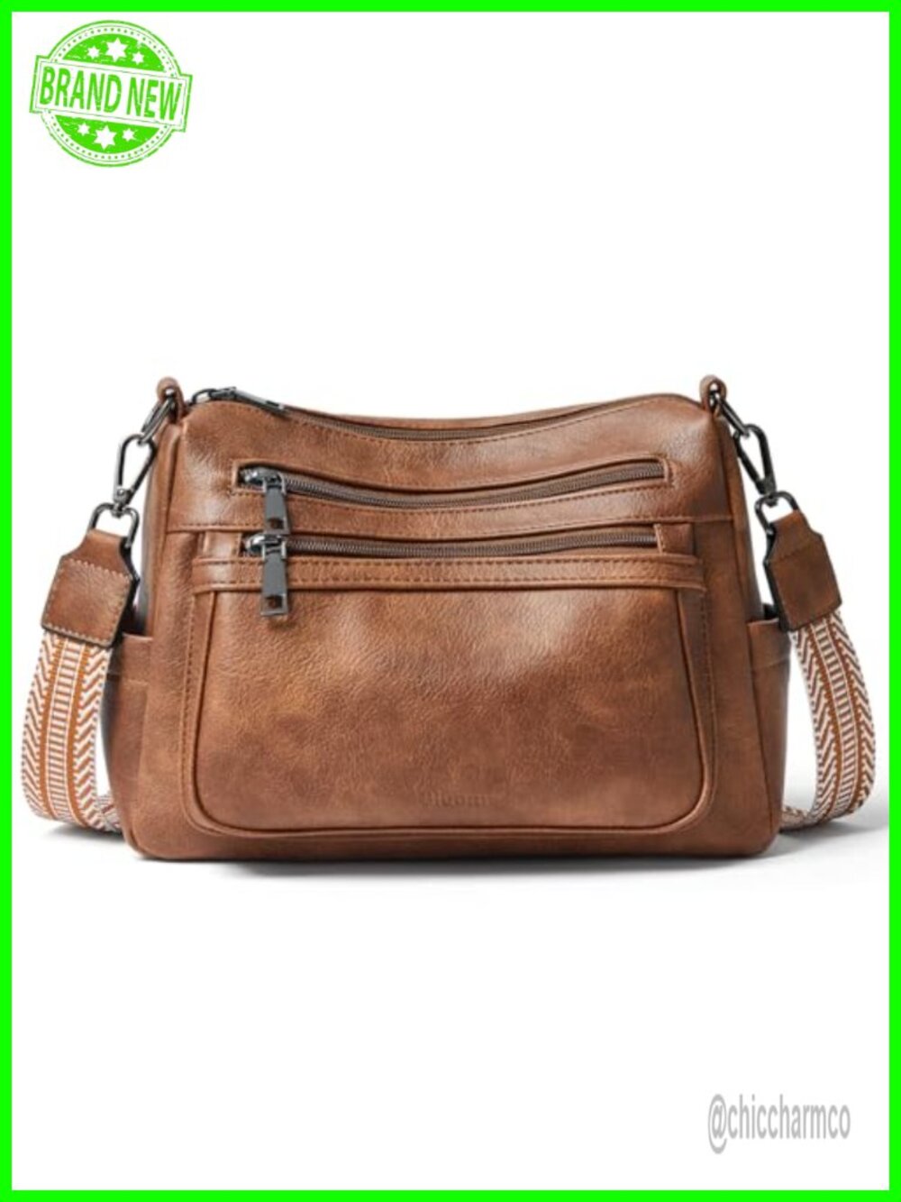Faux Leather Crossbody Bag Medium Large Lightweight Sling Purse